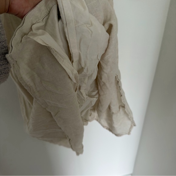 Phase Eight Linen Cotton V Neck Cream Long Sleeve Dress Size 12 UK, 8 US Women’s - Picture 6 of 8